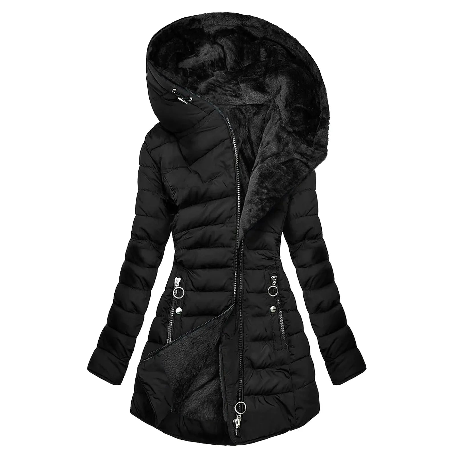 Coat with Faux Fur Lining