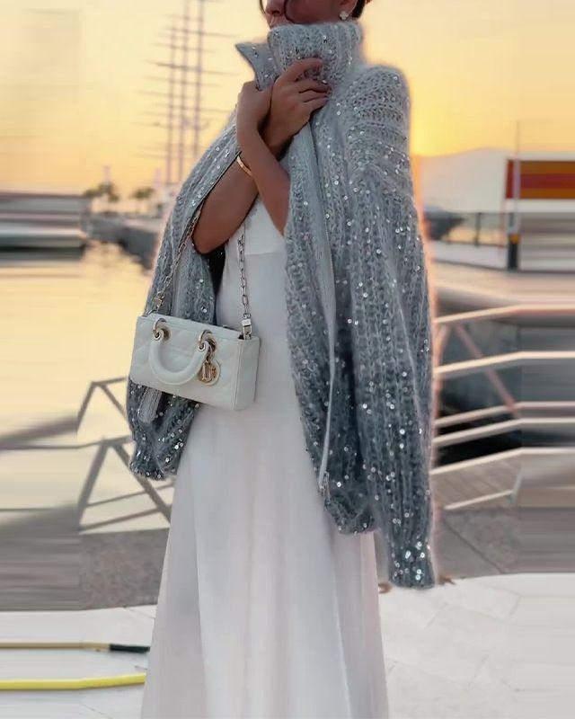 Emily | Oversized Luxurious Knitted Sweater with Elegant Glitter Details